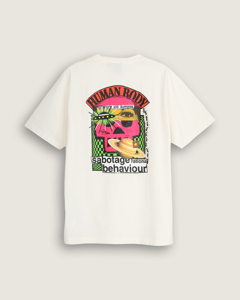 Load image into Gallery viewer, Vans Men's Checkered Board Behaviour T-Shirt Egret VN000U5SC9F
