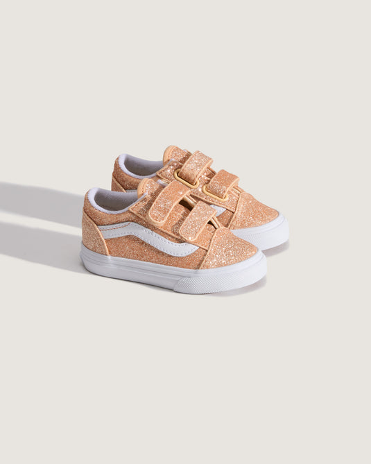 Vans Toddler Old Skool V Shoes (1-4 Years) Glitter Apricot Glow VN000VAYFNL