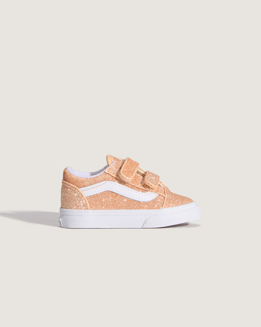 Vans Toddler Old Skool V Shoes (1-4 Years) Glitter Apricot Glow VN000VAYFNL