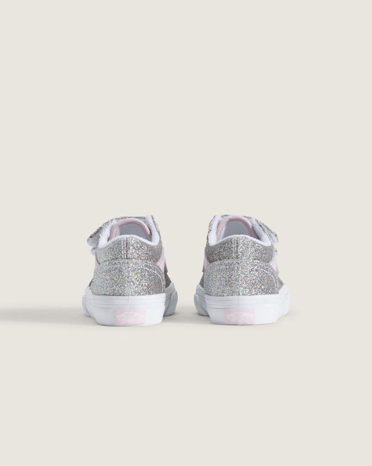 Vans Toddler Old Skool V Shoes (1-4 years) Glitter Silver/Pale Petal VN000VB2HN3