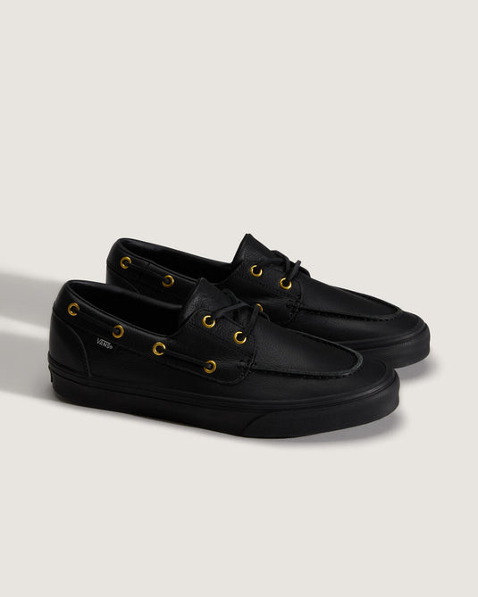 Vans Unisex 2-Eyelet Boat Shoe Leather Black VN000Z11CJK