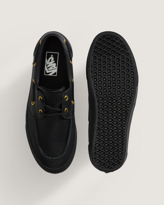 Vans Unisex 2-Eyelet Boat Shoe Leather Black VN000Z11CJK