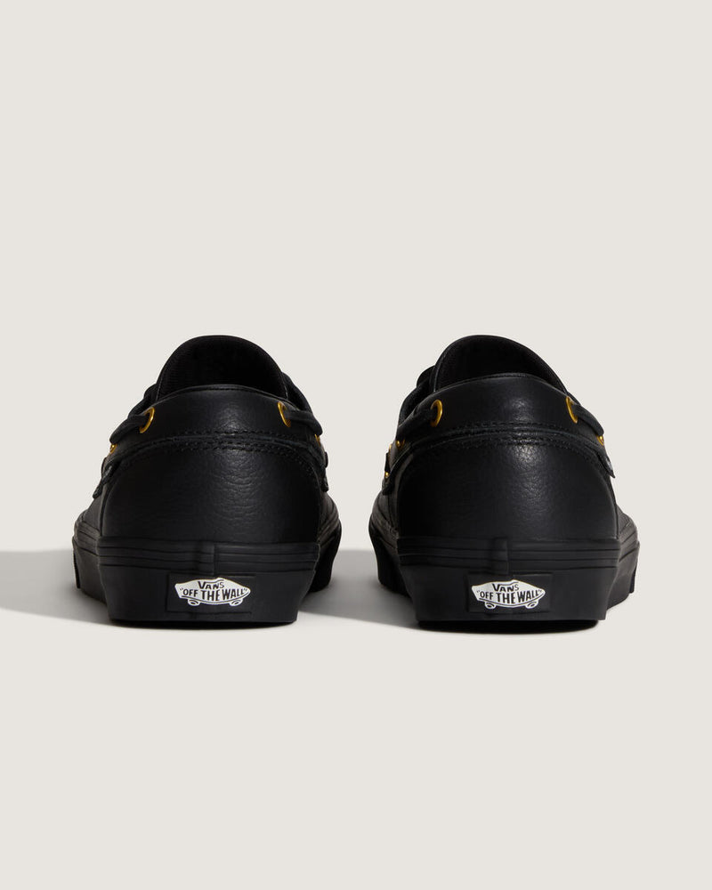 Load image into Gallery viewer, Vans Unisex 2-Eyelet Boat Shoe Leather Black VN000Z11CJK
