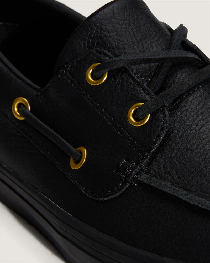 Load image into Gallery viewer, Vans Unisex 2-Eyelet Boat Shoe Leather Black VN000Z11CJK
