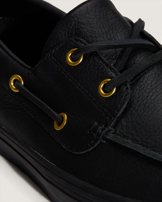 Vans Unisex 2-Eyelet Boat Shoe Leather Black VN000Z11CJK