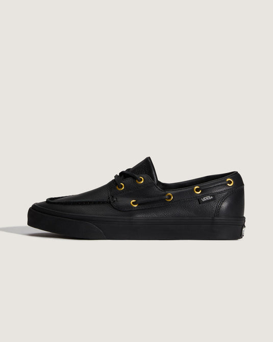 Vans Unisex 2-Eyelet Boat Shoe Leather Black VN000Z11CJK