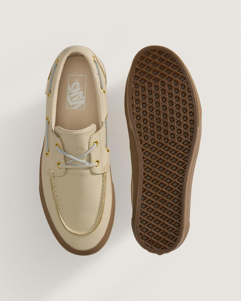 Load image into Gallery viewer, Vans Unisex 2-Eyelet Boat Shoes Leather Tan VN000Z11TAN
