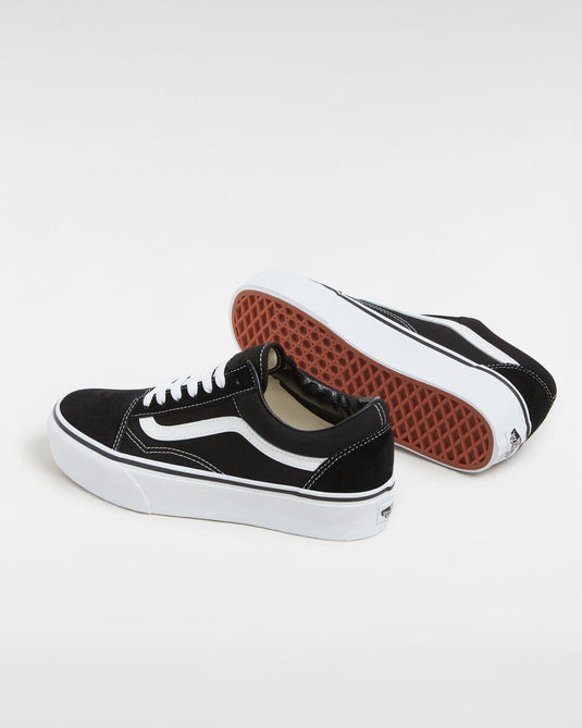 Vans Women's Platform Old Skool Shoes Black/White VN0A3B3UY28