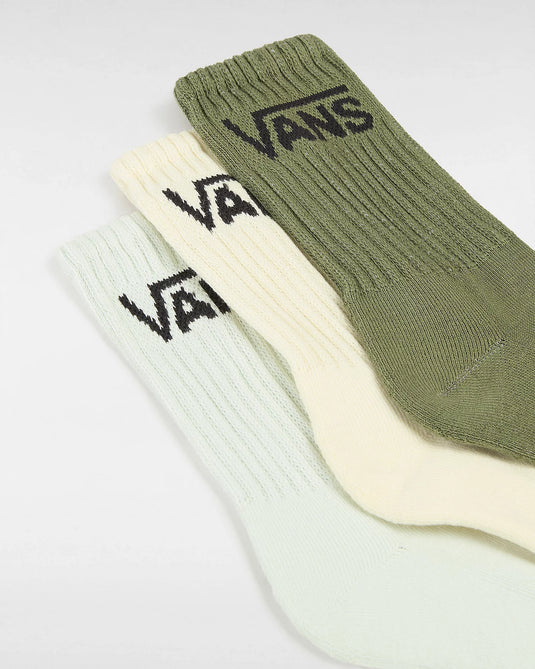 Vans Women's Classic Crew Socks (3 Pairs) Green VN0A49ZFCHF
