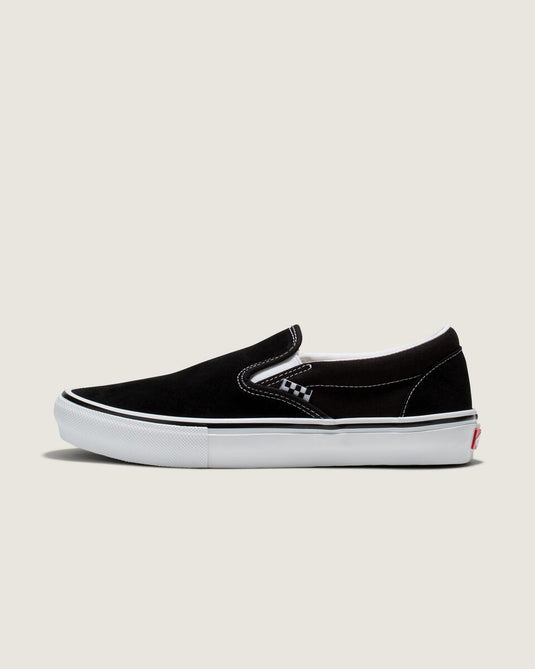 Vans Unisex Skate Slip-On Shoes Black/White VN0A5FCAY28