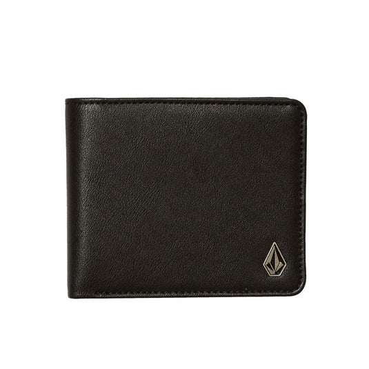 Volcom Men's Slim Stone Large Wallet Black D6042408_BLK