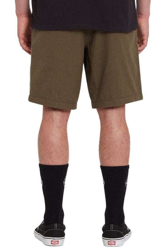 Volcom Men's Frickin Mix Elasticated Waist 19" Shorts Military A1012200_MIL