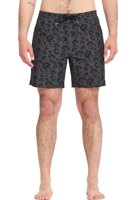 Volcom Men's Melange Trunk 17" Boardshort Asphalt Black A2512613_ASB