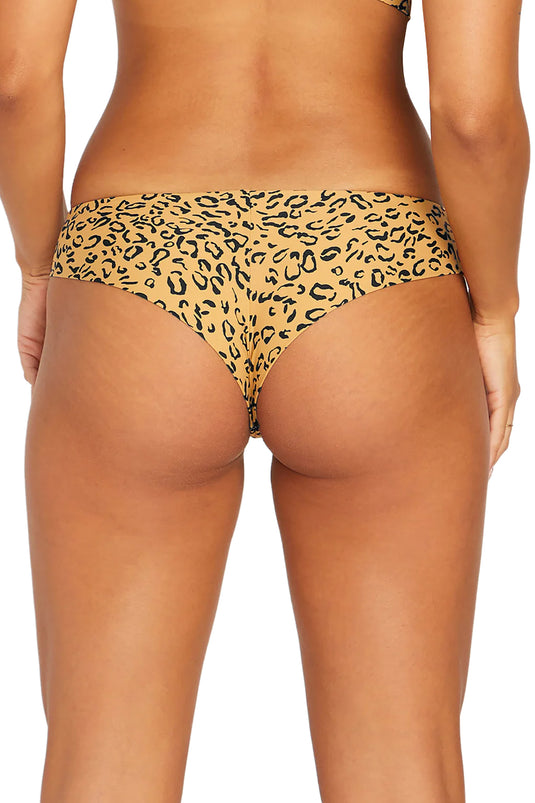 Volcom Women's Yess Leopard Cheekini Bikini Bottom Animal Print O2112303_ANM