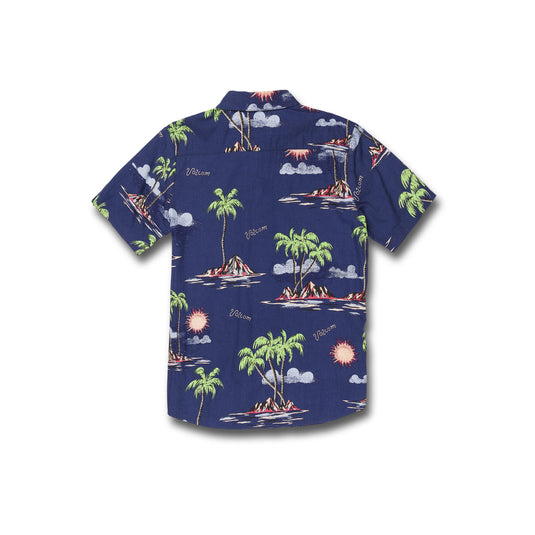 Volcom Kids' Isle Hoppa Short Sleeve Shirt Niagara C0412230-NIA
