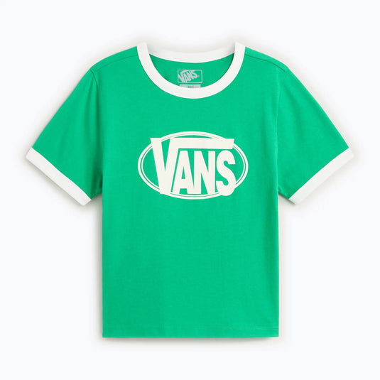 Vans Women's Center Chest Ringer T-Shirt Vivid Verdant VN000TXSFLX