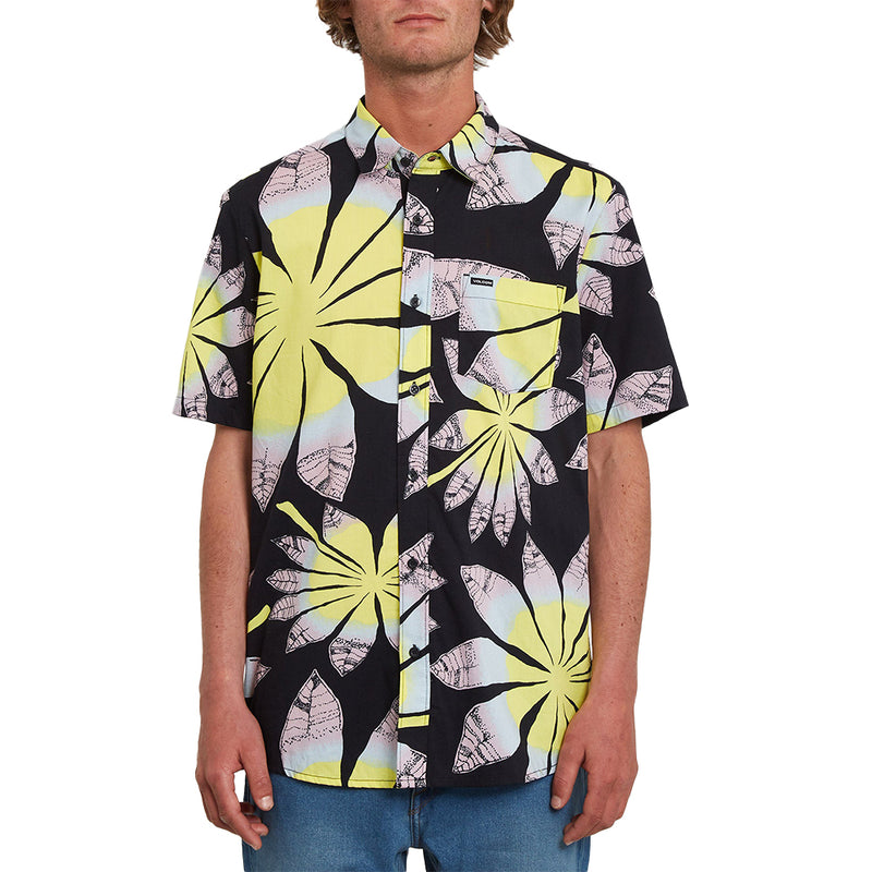 Load image into Gallery viewer, Volcom Men&#39;s Bloomin Short Sleeve Shirt Black A0412204_BLK
