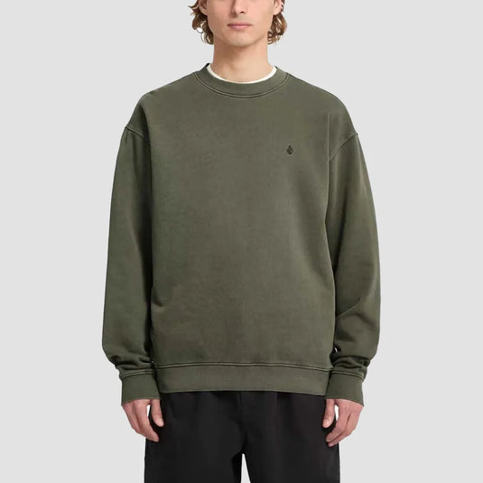 Volcom Men's Single Stone Sweatshirt Dark Olive A4632509-DKO