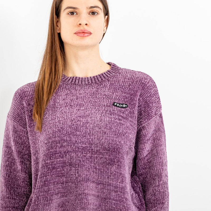 Load image into Gallery viewer, Volcom Women&#39;s Bubble Tease Sweater Vintage Violet B0742300-ACI
