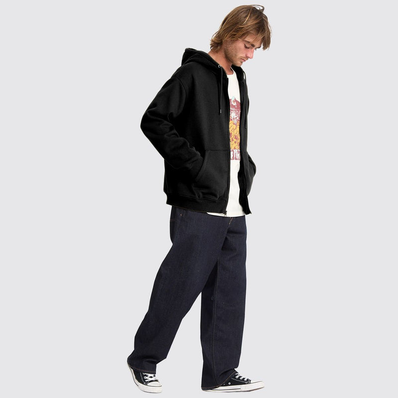 Load image into Gallery viewer, Volcom Men's Single Stone Full Zip Hoodie Black A4832500_BLK
