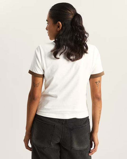 Vans Women's Center Chest Ringer T-Shirt Egret VN000TXSC9F