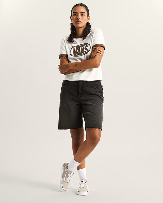 Vans Women's Center Chest Ringer T-Shirt Egret VN000TXSC9F