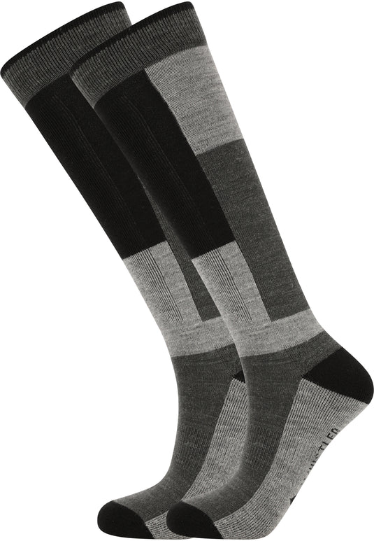 Whistler Unisex Corsicana (2-Pack) Ski Socks Light Grey Melange W153307-1005