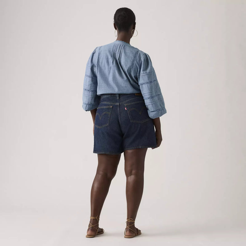 Load image into Gallery viewer, Levi's Women's High Rise Baggy Shorts Dark Wash A93110006
