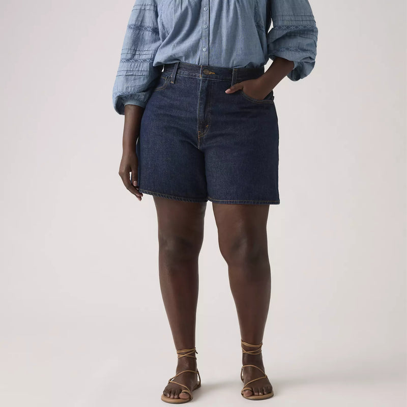 Load image into Gallery viewer, Levi's Women's High Rise Baggy Shorts Dark Wash A93110006
