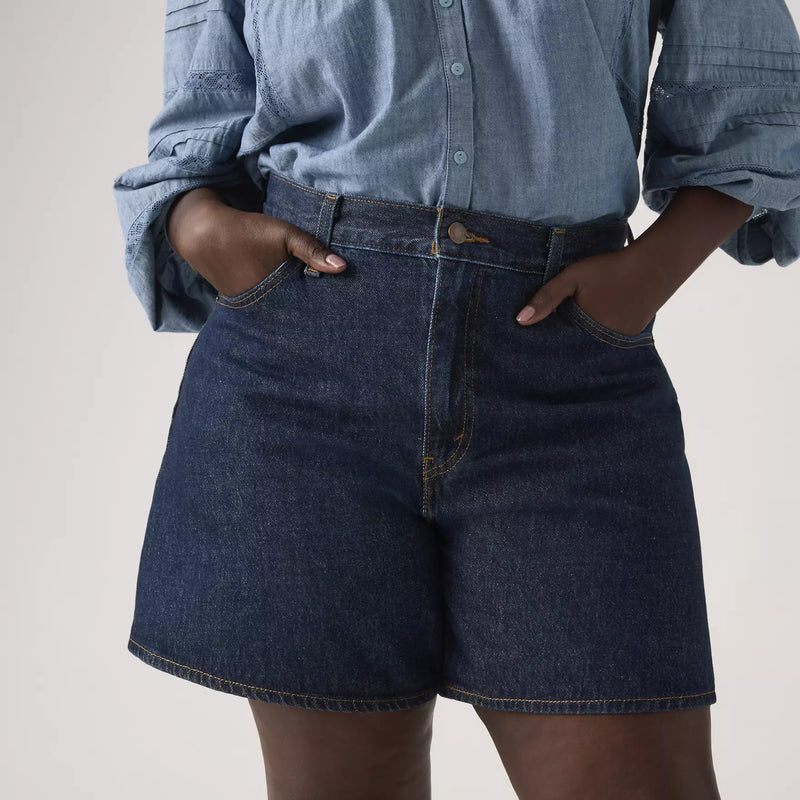 Load image into Gallery viewer, Levi's Women's High Rise Baggy Shorts Dark Wash A93110006
