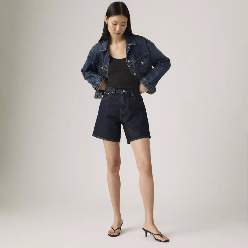 Load image into Gallery viewer, Levi's Women's High Rise Baggy Shorts Dark Wash A93110006
