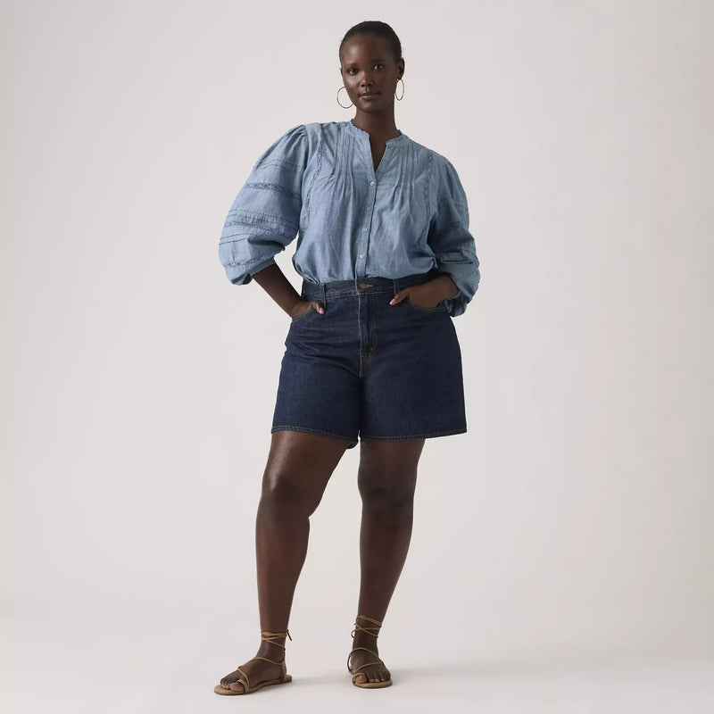 Load image into Gallery viewer, Levi's Women's High Rise Baggy Shorts Dark Wash A93110006
