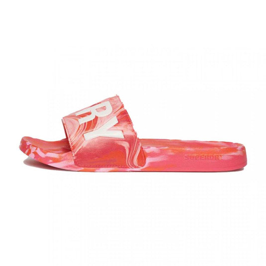 Superdry Women's Marble Vegan Pool Slide Hyper Fire Pink Aop WF310218A