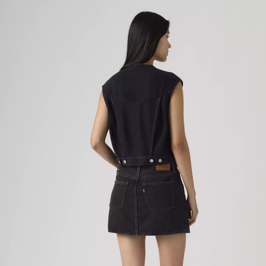 Levi's Women's '90s Shrunken Collarless Vest Stone Black 005NP0003