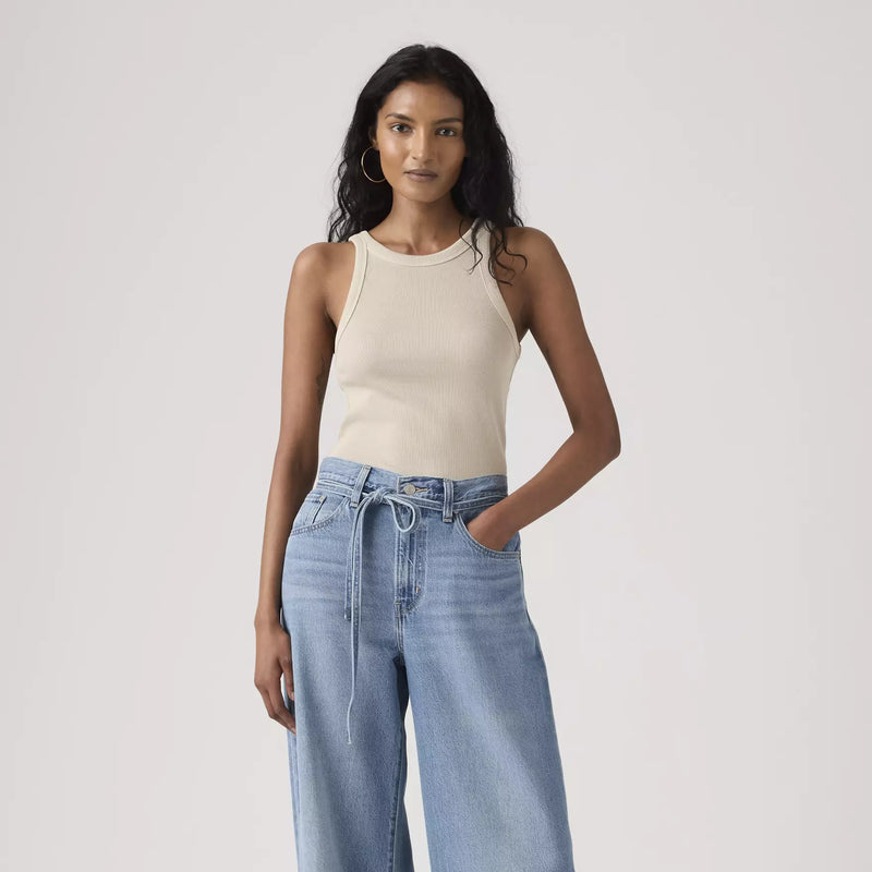 Load image into Gallery viewer, Levi's Women's Essential Racer Tank Top Garment Dye/Grey A33810039
