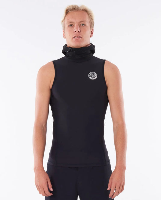 Rip Curl Men's Flashbomb Neo Poly Hooded Vest Wetsuit Black WVEYDM