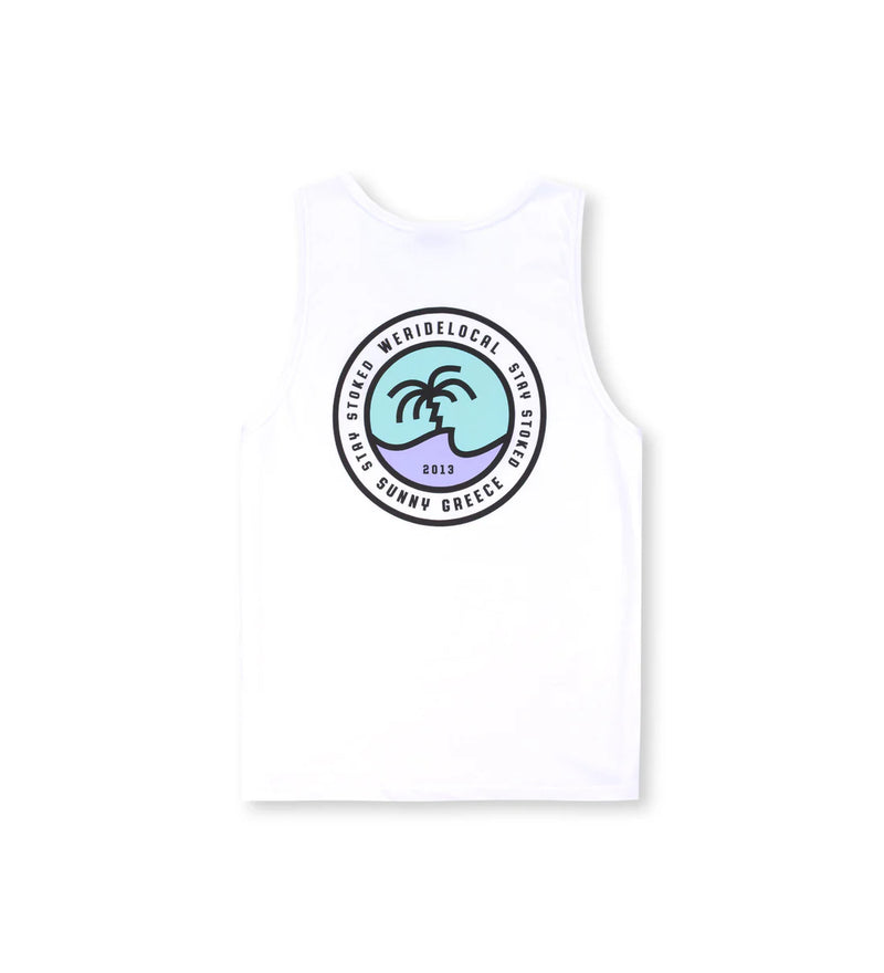Load image into Gallery viewer, We Ride Local Men's Crest Tank Top White MTTCW_SS26
