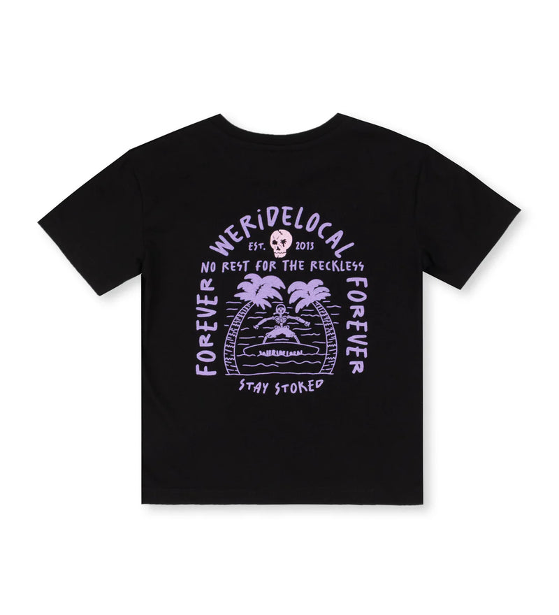 Load image into Gallery viewer, We Ride Local Kid's Forever T-shirt Black KTFB_SS26
