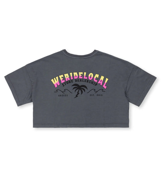We Ride Local Women's Swell Pigment Crop Top T-shirt Black FCTSPB_SS26
