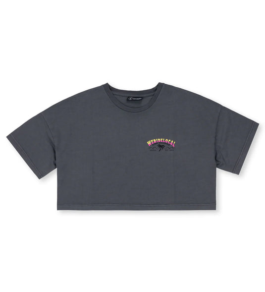 We Ride Local Women's Swell Pigment Crop Top T-shirt Black FCTSPB_SS26