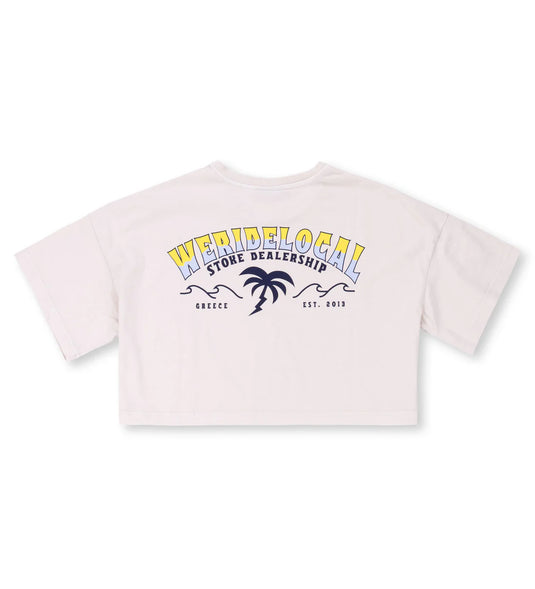 We Ride Local Women's Swell Pigment Crop Top T-shirt Cream FCTSPC_SS26