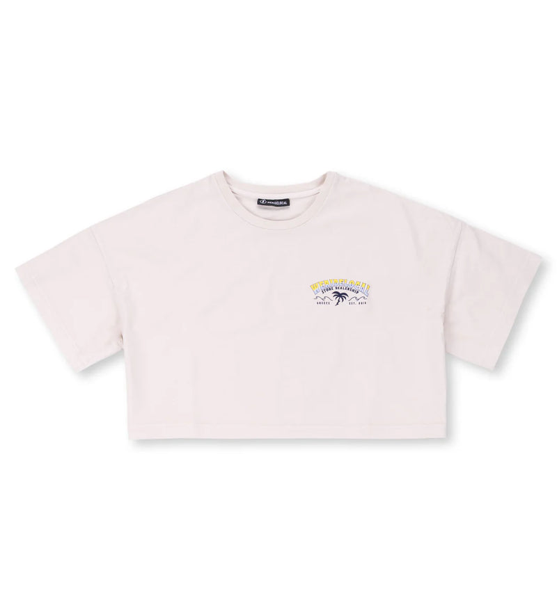 Load image into Gallery viewer, We Ride Local Women's Swell Pigment Crop Top T-shirt Cream FCTSPC_SS26
