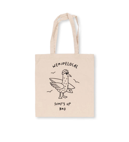 We Ride Local Unisex Surf's Up Tote Bag Beige TBB_SS26
