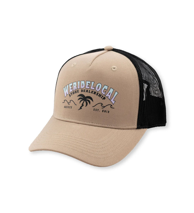 Load image into Gallery viewer, We Ride Local Unisex Swell Trucker Hat Sand CTSS_SS26
