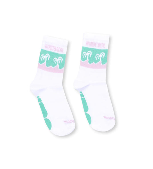 We Ride Local Women's Tropic Band Socks White SMTBW_SS26