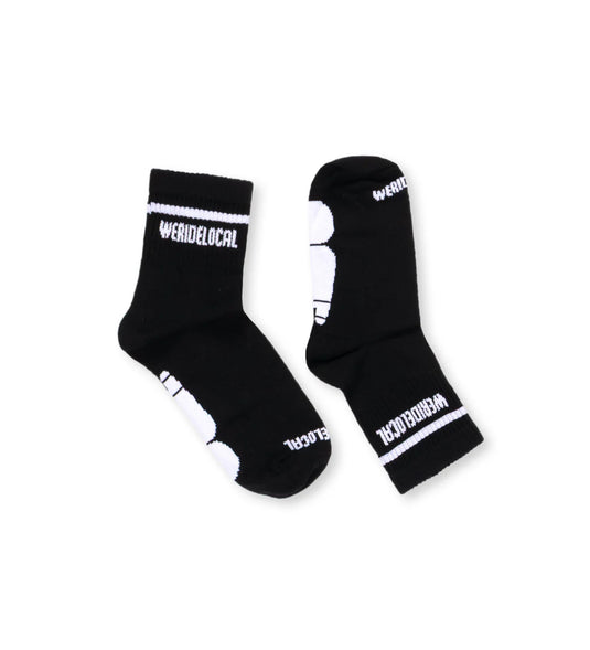 We Ride Local Unisex Typo Socks Black SSTB_SS26