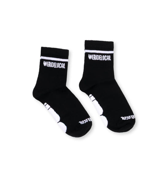 We Ride Local Unisex Typo Socks Black SSTB_SS26