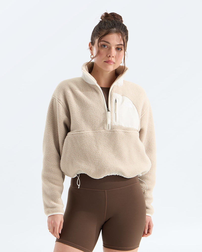 Load image into Gallery viewer, The North Face Women's Yumiori Off Peak ½-Zip Fleece Timeless Taupe/White Dune NF0A8EV0SN6
