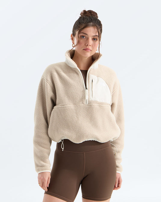The North Face Women's Yumiori Off Peak ½-Zip Fleece Timeless Taupe/White Dune NF0A8EV0SN6