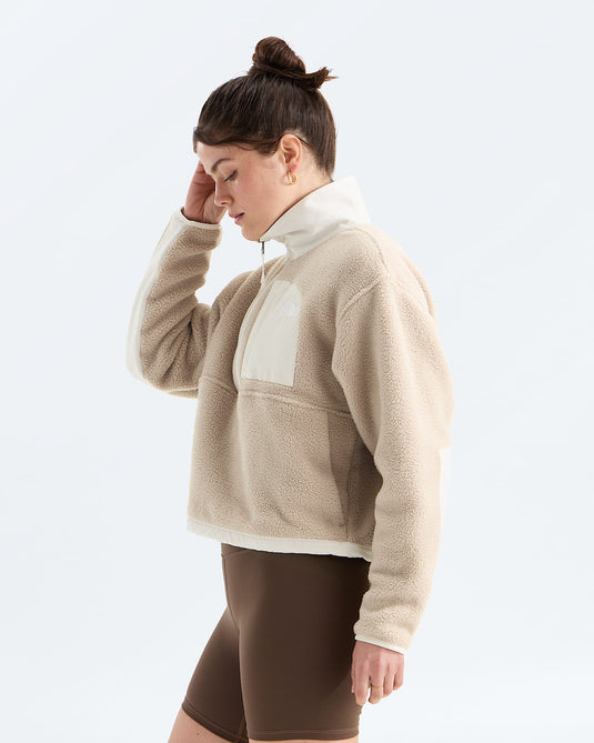 The North Face Women's Yumiori Off Peak ½-Zip Fleece Timeless Taupe/White Dune NF0A8EV0SN6